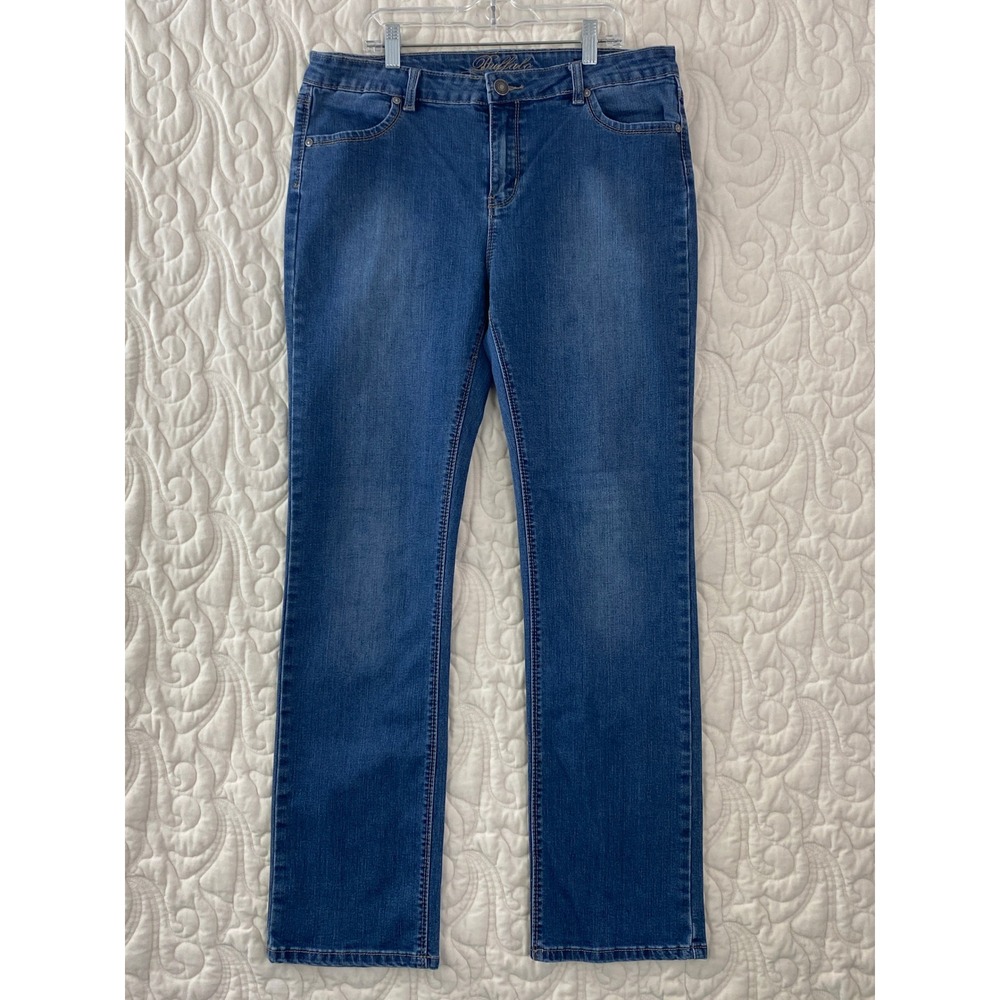 Buffalo Misha Straight Leg Jeans Womens 12x32 Blue Mid-Rise Stretch Denim
